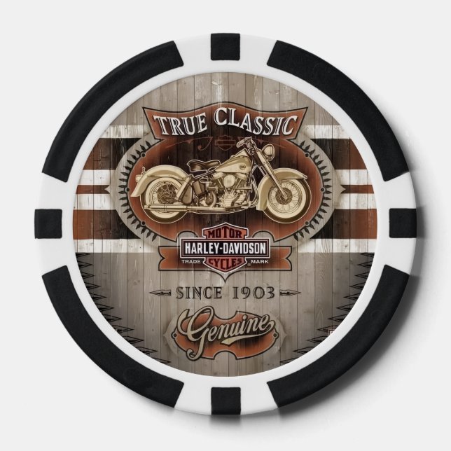 Poker Chips with True Classic Motorcycles Emblem (Front)