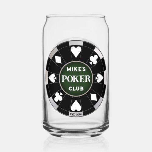 Poker Club Chip Beer Can Glass Drinkware