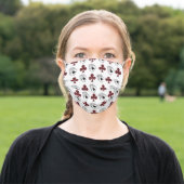 Poker Cross and Cards Red Black Pattern Adult Cloth Face Mask (Outside)
