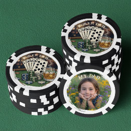Poker Dad My Dad Personalized Photo Chips