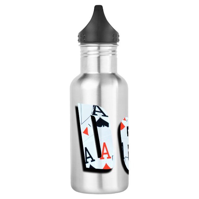 Poker, Deal, Logo, Reusable Water Bottle (Left)
