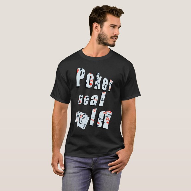 Poker, Deal Me In Logo, Mens Black T-shirt (Front Full)