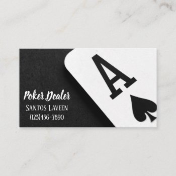 Poker Dealer Casino Business Card by ArtisticEye at Zazzle