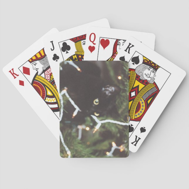 Poker deck Cat in Christmas Tree (Back)