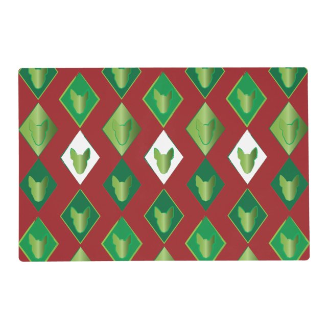 Poker Diamond Bull Terrier Placemat (Front)
