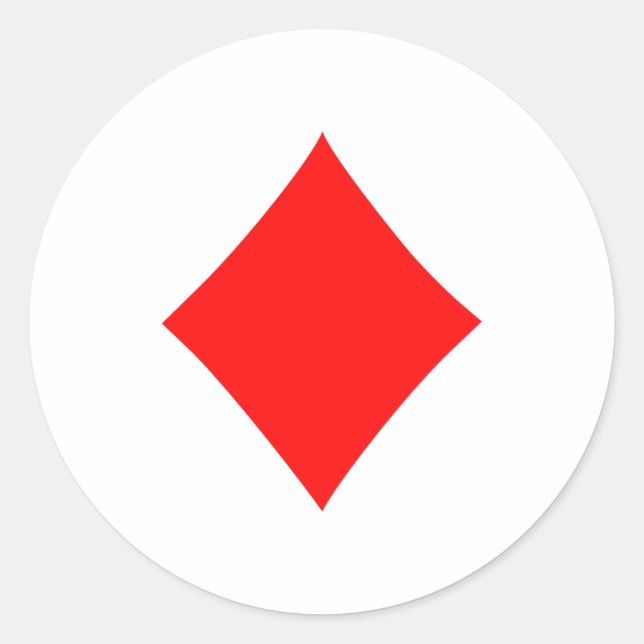Poker diamonds classic round sticker (Front)