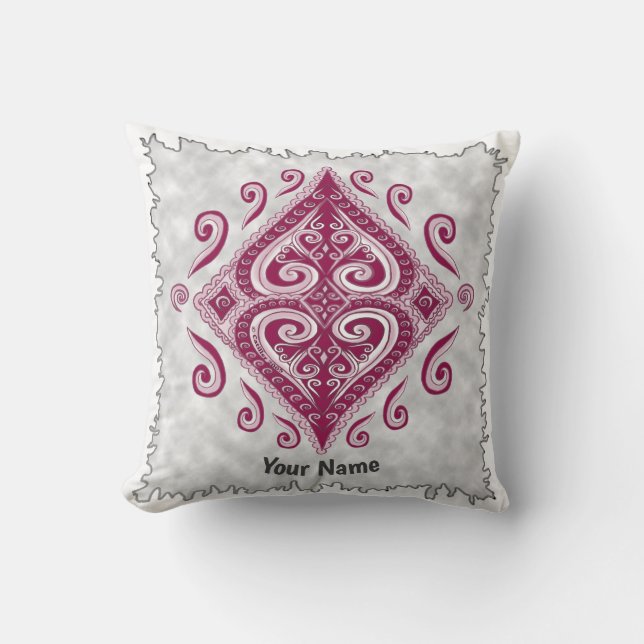 Poker Diamonds Throw Pillow (Front)