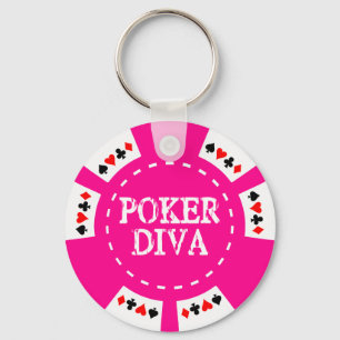 POKER DIVA POKER CHIP KEYCHAIN