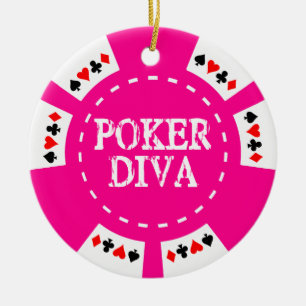 POKER DIVA POKER CHIP ORNAMENT