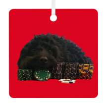 Poker Dog Metal Ornament