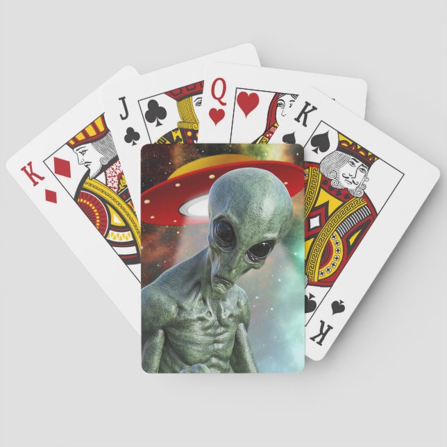 Poker Face Alien Poker Cards (Back)