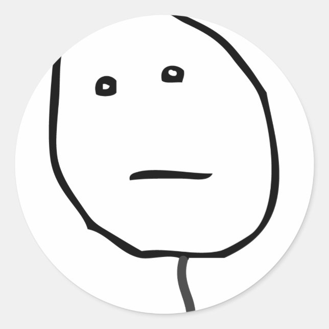 Poker Face Classic Round Sticker (Front)