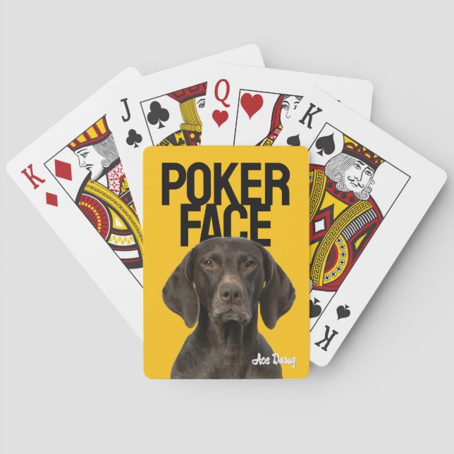 Poker Face Custom Dog Photo Cards (Back)