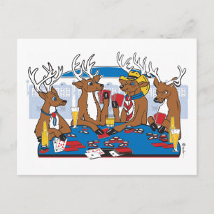 Poker Face Deer Postcard