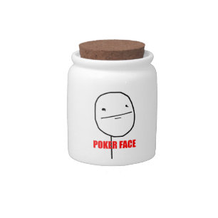 Poker Face Meme Candy Jar