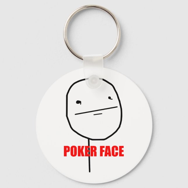 Poker Face Meme Keychain (Front)