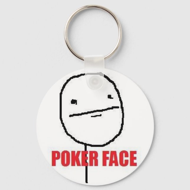 Poker Face Meme Keychain (Front)