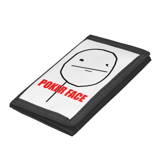 Poker Face Meme Tri-fold Wallet (Bottom)