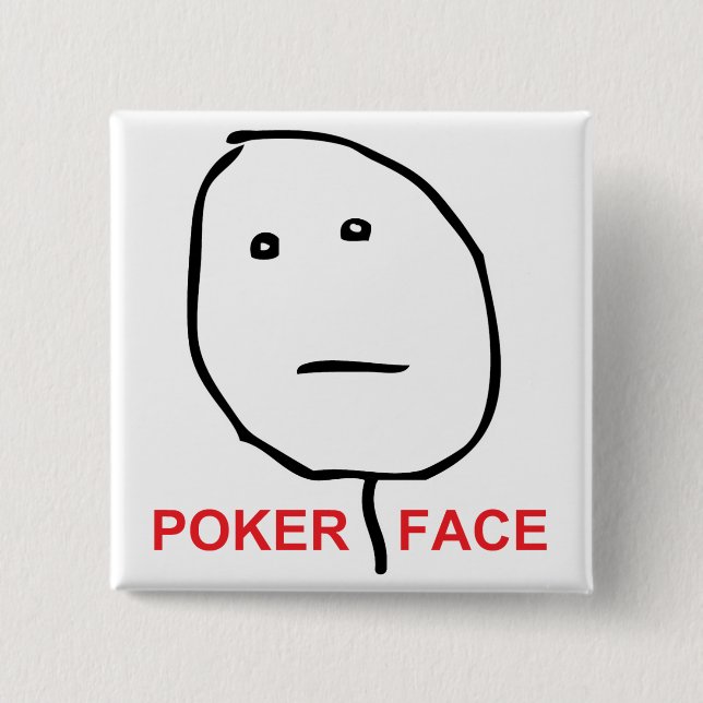 Poker Face Rage Face Meme Button (Front)