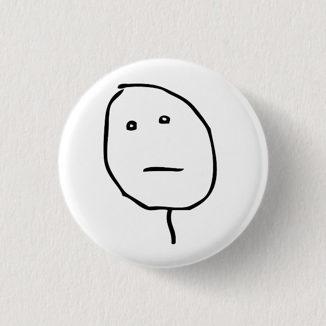 Poker face Rage Face Meme Button (Front)