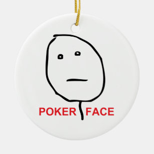 Poker Face Rage Face Meme Ceramic Ornament