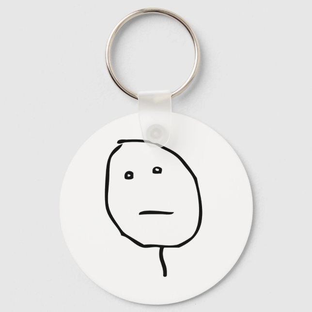 Poker Face Rage Face Meme Keychain (Front)