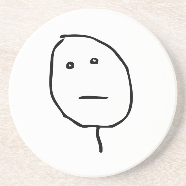 Poker Face Sandstone Coaster (Front)