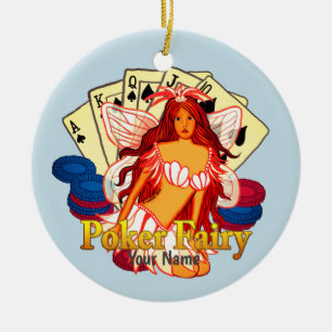 Poker Fairy Ceramic Ornament