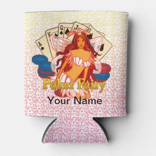 Poker Fairy custom name Can Cooler 