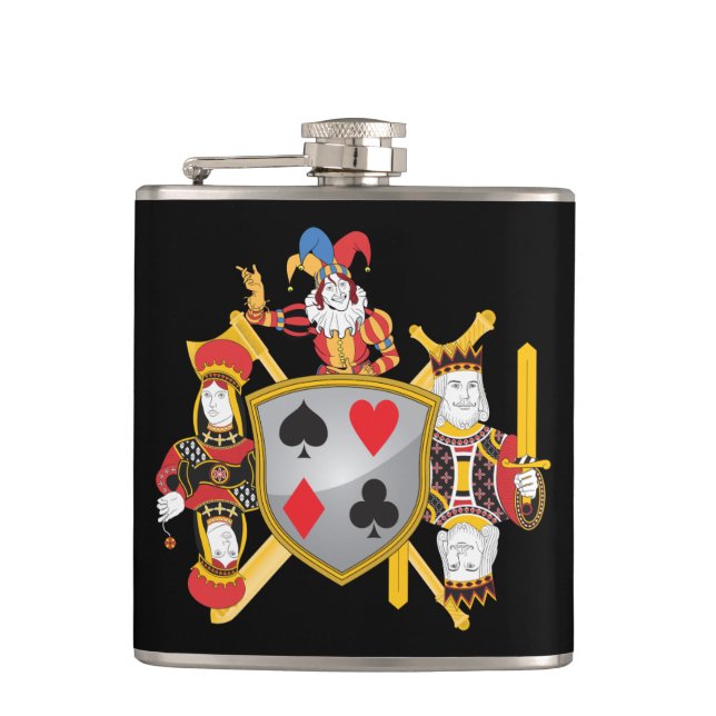Poker Family Crest Flask (Front)