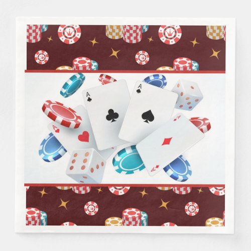 Poker Fun Paper Dinner Napkins