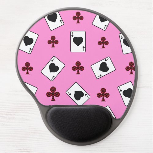 Poker Game Black Cards Crosses  Aces Pink Girly   Gel Mouse Pad