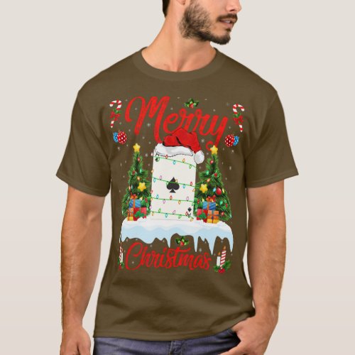 Poker Game Lights Xmas Tree Santa Poker Christmas  T_Shirt