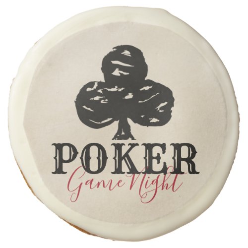 Poker Game Night Vintage Style Clubs Sugar Cookie