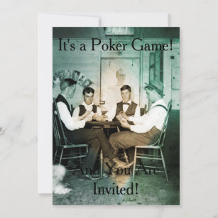 Poker Game Photograph Invitation Invite Men 1890