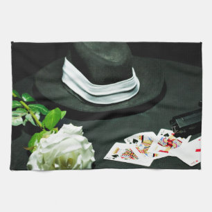 Poker gangster gun rose towel