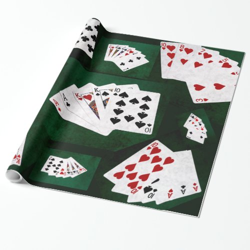 Poker Hands collage Wrapping Paper