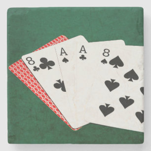 Poker Hands - Dead Man's Hand Stone Coaster
