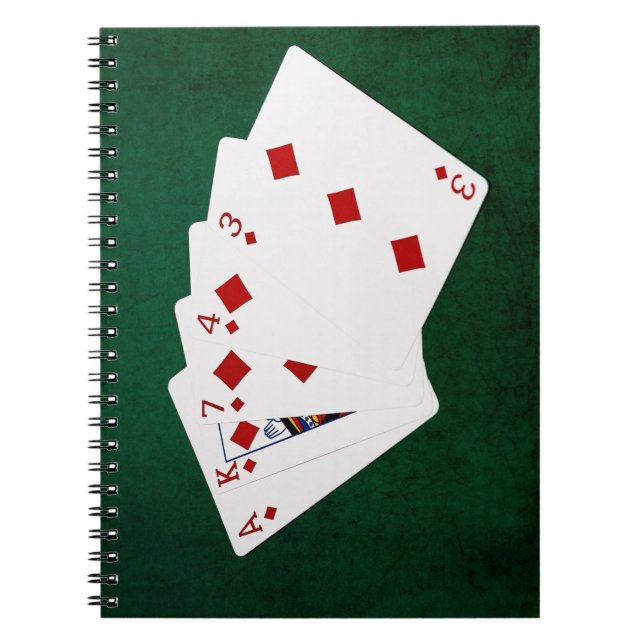 Poker Hands - Flush - Diamonds Suit Notebook (Front)