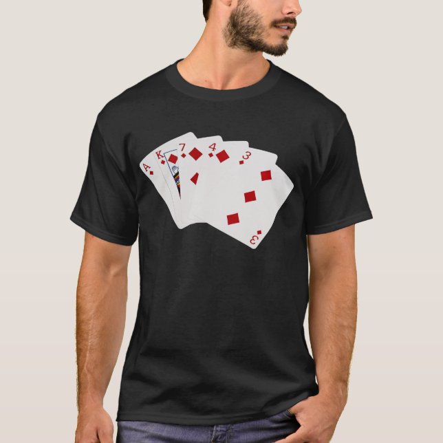 Poker Hands - Flush - Diamonds Suit T-Shirt (Front)