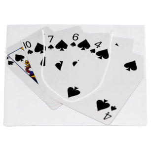 Poker Hands - Flush - Spades Suit Large Gift Bag