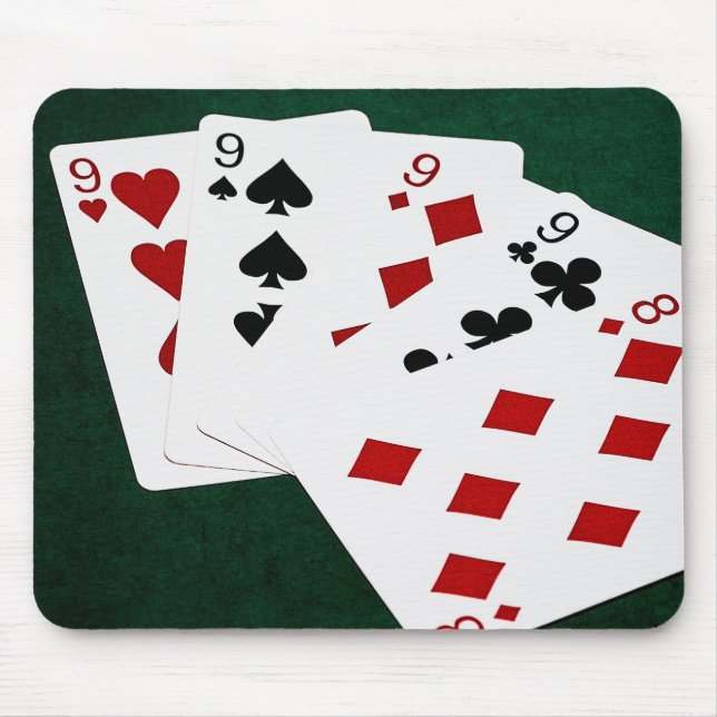 Poker Hands - Four Of A Kind - Nines and Eight Mouse Pad (Front)