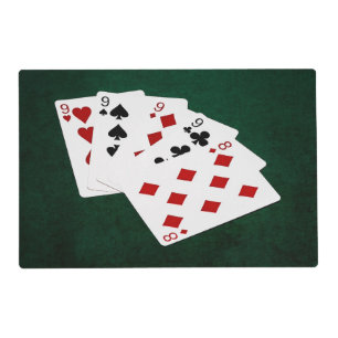Poker Hands - Four Of A Kind - Nines and Eight Placemat
