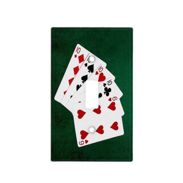 Poker Hands - Four Of A Kind - Tens and Six Light Switch Cover (Front)