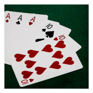 Poker Hands - Full House - Ace and Ten Poster