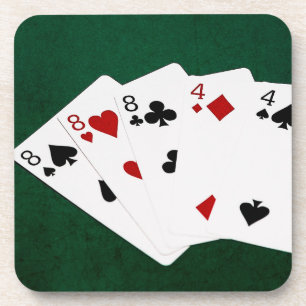 Poker Hands - Full House - Eight and Four Beverage Coaster