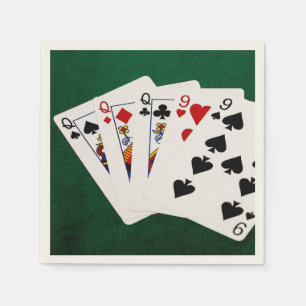 Poker Hands - Full House - Queen and Nine Napkins