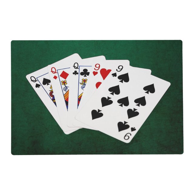 Poker Hands - Full House - Queen and Nine Placemat (Front)