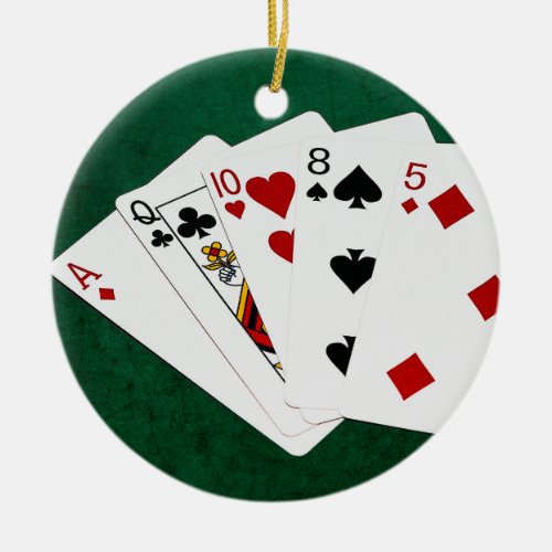 Poker Hands _ High Card _ Ace Ceramic Ornament