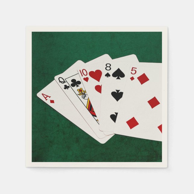 Poker Hands - High Card - Ace Napkins (Front)